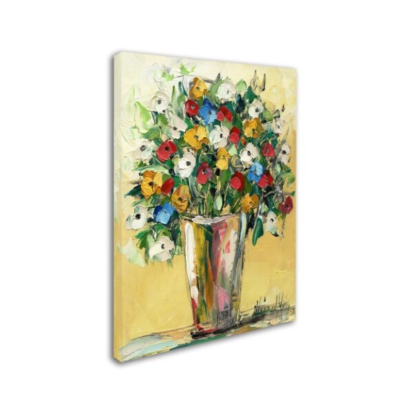 Hai Odelia 'Spring Flowers In A Vase 9' Canvas Art,24x32